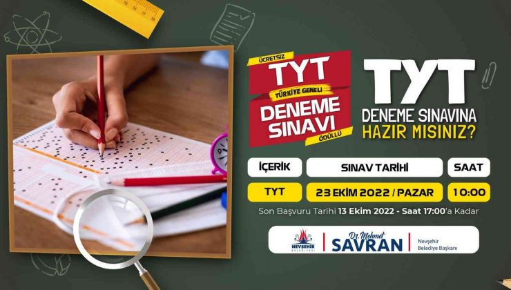 Nevşehir Belediyesinden ödüllü deneme sınavı