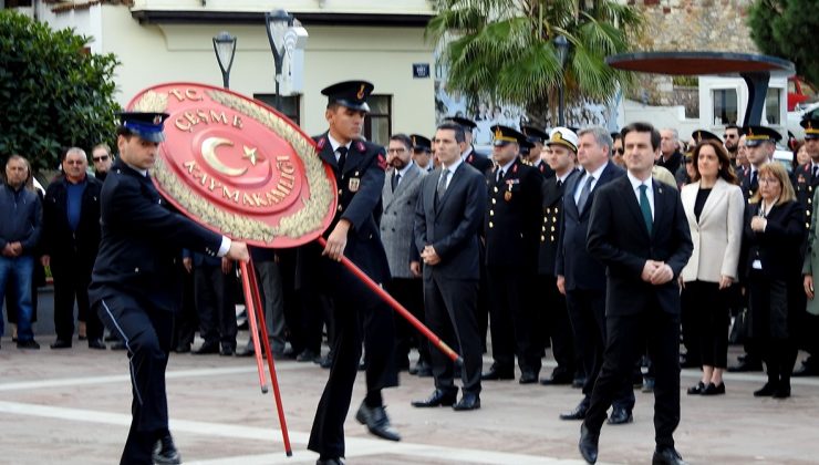 Çanakkale Deniz Zaferi’nin 108. yıldönümü Çeşme’de törenle kutlandı
